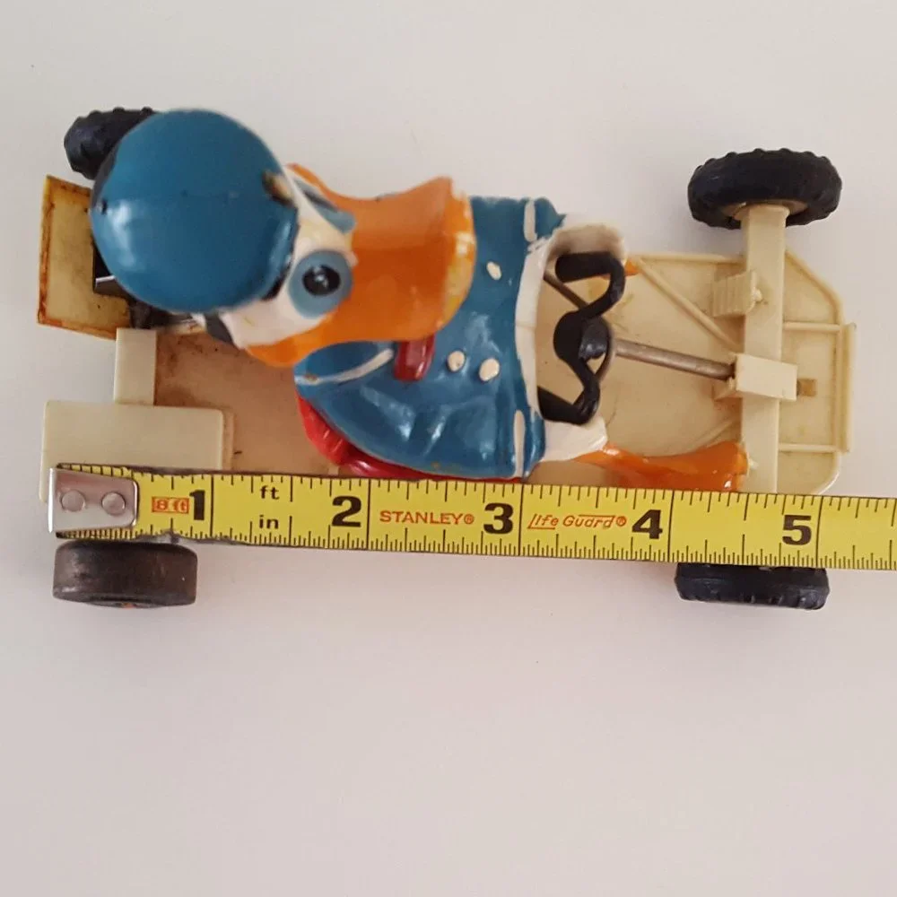 Vintage Disney Marx Plastic Friction Donald Duck Racing Kart”AS IS *FOR PARTS*